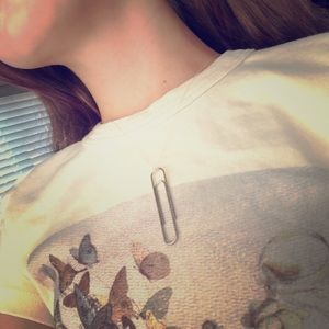 Cute and trendy paper clip necklace